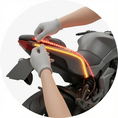 Diseño secuencial que moderniza tu moto con un look premium.